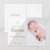 Moderne Baby Boy Grijs Foto doop Dank u Briefkaart (Voorkant / Achterkant)