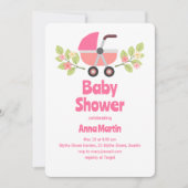 Moderne baby buggy shower uitnodiging (Voorkant)