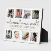 Moderne Baby Collage Welkom bij onze wereldnaam Fotoplaat (Zijkant)