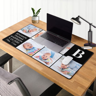 Moderne Baby Custom 6 fotocollage gepersonaliseerd Bureaumat