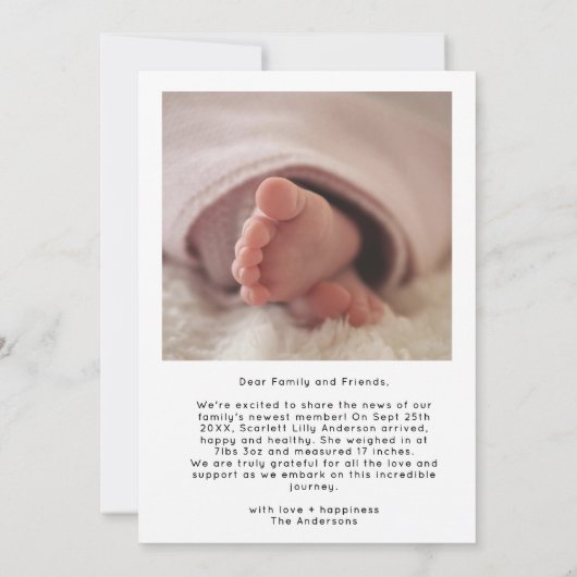 Moderne Baby Dank u eenvoudige 3 foto collage Bedankkaart (Achterkant)