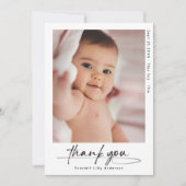 Moderne Baby Dank u eenvoudige foto Bedankkaart (Voorkant)