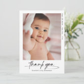 Moderne Baby Dank u eenvoudige foto Bedankkaart (Staand voorkant)