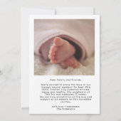 Moderne Baby Dank u Eenvoudige Script Photo Collag Bedankkaart (Achterkant)