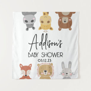 Moderne baby dier baby shower poster wandkleed