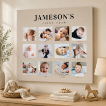 Moderne baby eerste jaar aandenken foto kalender