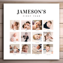 Moderne baby eerste jaar aandenken foto kalender
