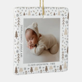 Moderne Baby Eerste Kerstdag Keramisch Ornament (Rechts)