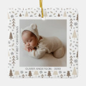 Moderne Baby Eerste Kerstdag Keramisch Ornament (Voorkant)