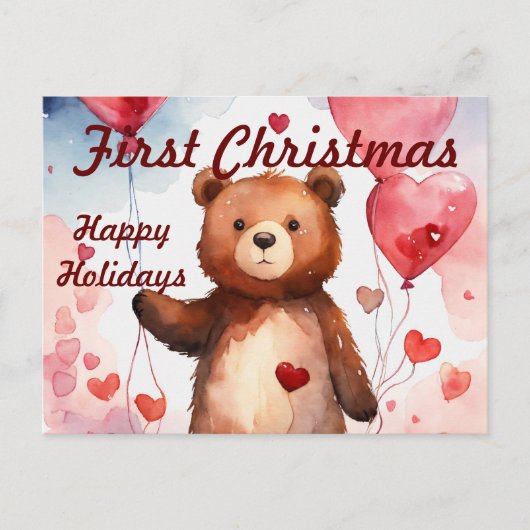 Moderne Baby Eerste Kerstdkaart Uitnodiging Briefkaart (Voorkant)