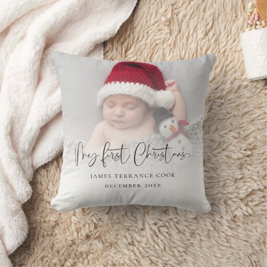 Moderne Baby eerste kerstfoto Bekleding Kussen (Deken)