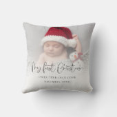 Moderne Baby eerste kerstfoto Bekleding Kussen (Achterkant)
