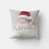 Moderne Baby eerste kerstfoto Bekleding Kussen (Voorkant)