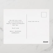 Moderne Baby eerste kerstfoto Echte Folie Feestdagen Briefkaart (Achterkant)