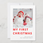 Moderne Baby eerste kerstfoto Feestdagenkaart (Voorkant)