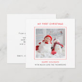 Moderne Baby Eerste Kerstfotovakantie Notitiekaartje (Voorkant / Achterkant)