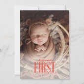 Moderne Baby Eerste Kerstmis Aangepaste Foto Feestdagenkaart (Voorkant)