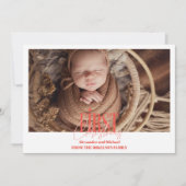Moderne Baby Eerste Kerstmis Aangepaste Foto Feestdagenkaart (Voorkant)