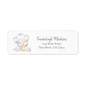 Moderne Baby Elephant Return-adres Etiket (Voorkant)