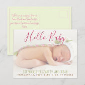 Moderne Baby Foto Aankondiging Briefkaart (Voorkant / Achterkant)