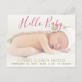 Moderne Baby Foto Aankondiging Briefkaart (Voorkant)