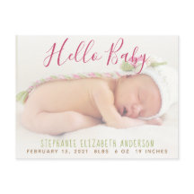 Moderne Baby Foto Aankondiging Briefkaart