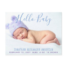 Moderne Baby Foto Aankondiging Briefkaart