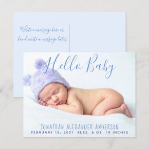 Moderne Baby Foto Aankondiging Briefkaart