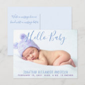 Moderne Baby Foto Aankondiging Briefkaart (Voorkant / Achterkant)
