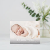 Moderne Baby Foto Dank je geboorte Aankondigingskaart (Staand voorkant)