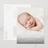Moderne Baby Foto Dank je geboorte Aankondigingskaart (Voorkant / Achterkant)