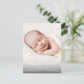 Moderne Baby Foto Dank je geboorte Aankondigingskaart (Staand voorkant)
