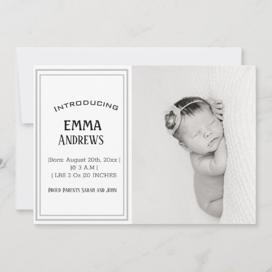 Moderne Baby Foto Dank je geboorteaankondiging Aankondiging (Voorkant)