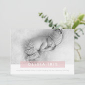 MODERNE BABY FOTO eenvoudige lief roze paneel over Aankondiging (Staand voorkant)