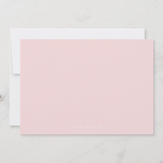 MODERNE BABY FOTO eenvoudige lief roze paneel over Aankondiging (Achterkant)