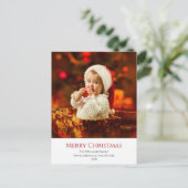 Moderne Baby Foto Feestelijke Kerst Feestdagenkaart (Staand voorkant)