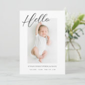 Moderne Baby foto geboorte Aankondiging (Staand voorkant)