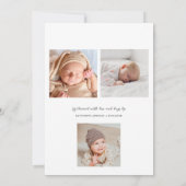 Moderne Baby foto geboorte Aankondiging (Achterkant)