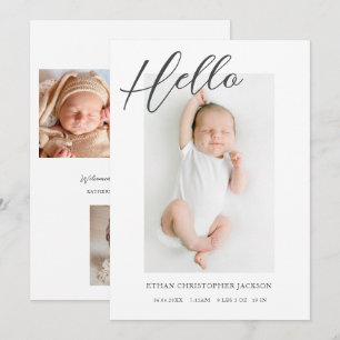 Moderne Baby foto geboorte Aankondiging