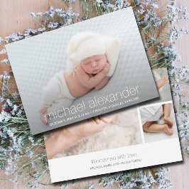 Moderne Baby foto geboorte Aankondiging