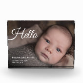 Moderne Baby Foto Geboorte Aankondiging Fotoblok (Voorkant)