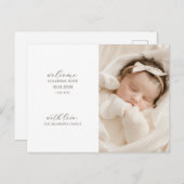 Moderne Baby foto geboorte Aankondigingskaart (Voorkant / Achterkant)