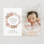 Moderne Baby foto geboorte Aankondigingskaart (Voorkant)