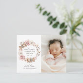 Moderne Baby foto geboorte Aankondigingskaart (Staand voorkant)