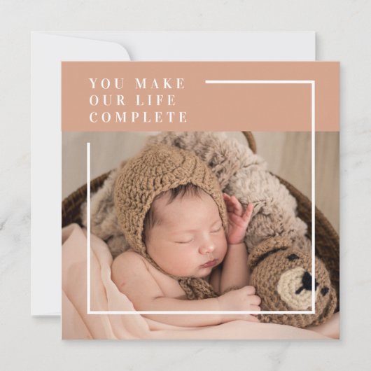 Moderne Baby foto | Je maakt mijn leven compleet m (Voorkant)