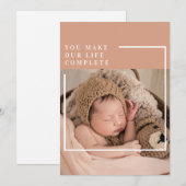 Moderne Baby foto | Je maakt mijn leven compleet m Feestdagenkaart (Voorkant / Achterkant)