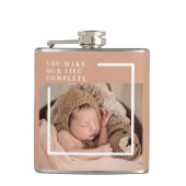 Moderne Baby foto | Je maakt mijn leven compleet m Heupfles (Voorkant)