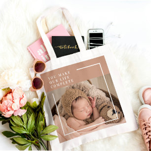 Moderne Baby foto   Je maakt mijn leven compleet m Tote Bag