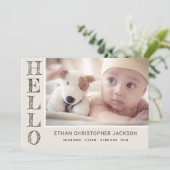 Moderne Baby-foto Moderne geboorteaankondiging Aankondiging (Staand voorkant)