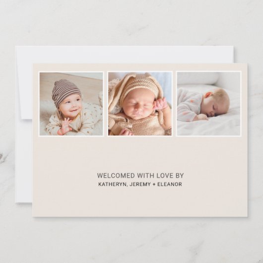 Moderne Baby-foto Moderne geboorteaankondiging Aankondiging (Achterkant)